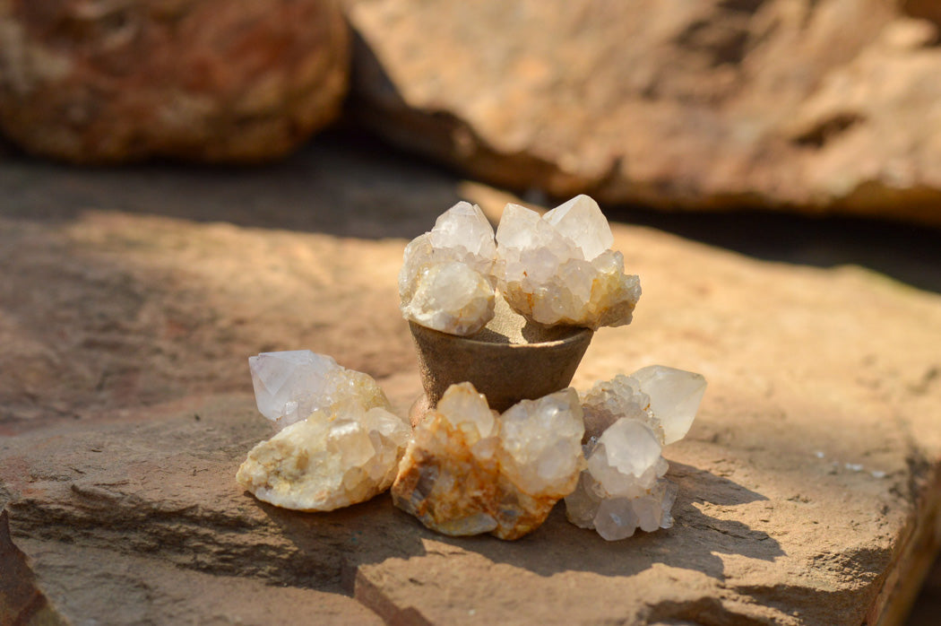 Natural Small Selected White Spirit Quartz Clusters x 63 From Boekenhouthoek, South Africa - TopRock