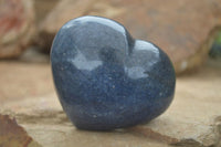 Polished Blue Lazulite Hearts  x 4 From Madagascar - Toprock Gemstones and Minerals