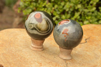Polished Polychrome / Picasso Jasper Spheres  x 2 From Mahajanga, Madagascar - TopRock