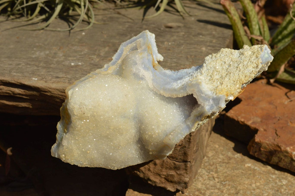 Natural Etched Blue Chalcedony Agate Specimens x 5 From Nsanje, Malawi - TopRock