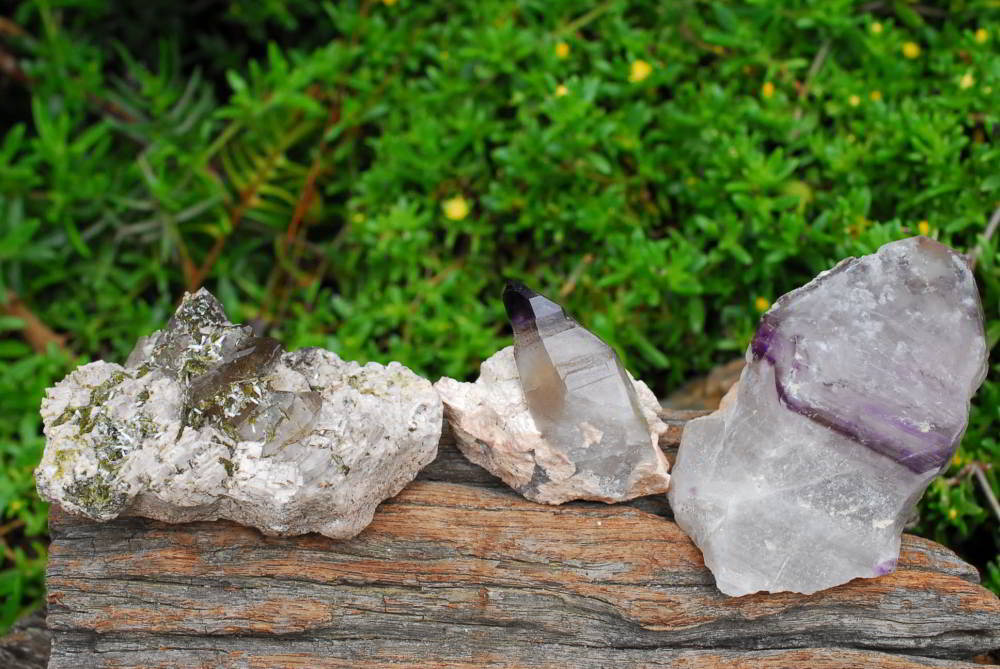 Natural Brandberg Quartz, Window Smokey Crystals, Amethyst Skeletal, Matrix Specimens With Epidote Sceptre x 6 From Brandberg, Namibia - TopRock