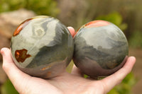 Polished Polychrome / Picasso Jasper Spheres  x 2 From Mahajanga, Madagascar - TopRock