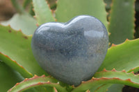 Polished Blue Lazulite Hearts  x 4 From Madagascar - Toprock Gemstones and Minerals