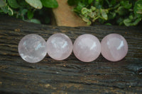 Polished Gemmy Pink Rose Quartz Spheres  x 6 From Ambatondrazaka, Madagascar - Toprock Gemstones and Minerals