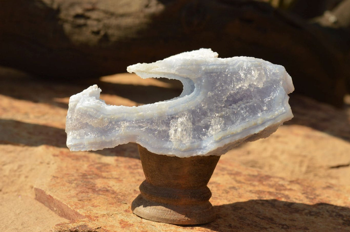 Natural Etched Blue Chalcedony Agate Specimens x 5 From Nsanje, Malawi - TopRock