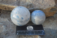 Polished Blue Spotted Spinel Quartz Spheres x 4 From Madagascar - Toprock Gemstones and Minerals