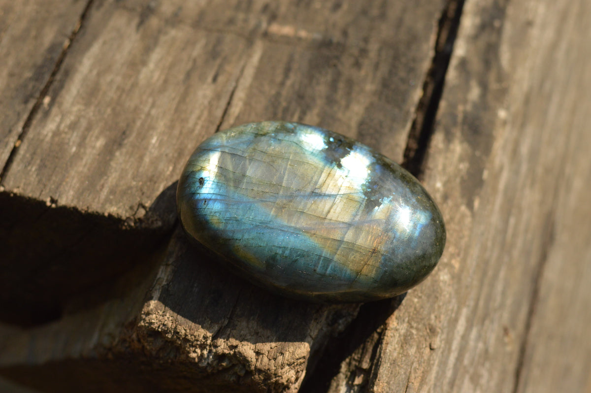 Polished Flashy Blue Labradorite Palm Stones x 12 From Tulear, Madagascar - TopRock