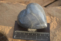 Polished  Blue Lazulite Gemstone Hearts  x 6 From Madagascar - Toprock Gemstones and Minerals