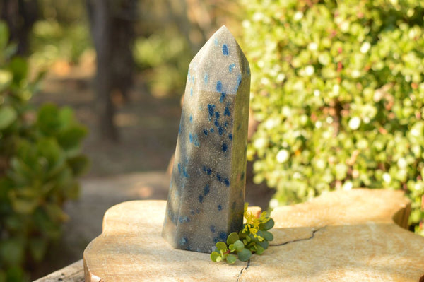 Polished Extra Large Blue Spotted Spinel Quartz Tower x 1 From Madagascar - TopRock