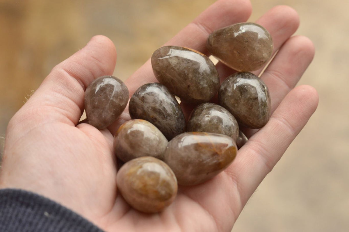 Polished Morion Smokey Quartz Eggs x 20 From Madagascar - TopRock