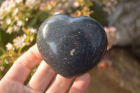Polished  Blue Lazulite Gemstone Hearts  x 6 From Madagascar - Toprock Gemstones and Minerals