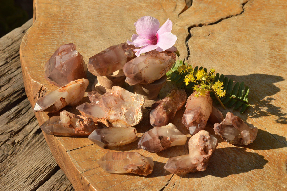 Natural Red Hematoid Phantom Quartz Crystals x 35 From Karoi, Zimbabwe - TopRock