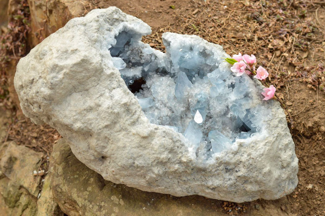 Natural XXL Celestite Geode With Gorgeous Acicular / Prismatic Crystals x 1 From Sakoany, Madagascar - TopRock