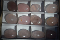 Polished Gemmy Pink Rose Quartz Palm Stones  x 12 From Madagascar - Toprock Gemstones and Minerals