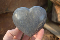 Polished  Blue Lazulite Gemstone Hearts  x 6 From Madagascar - Toprock Gemstones and Minerals