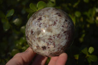 Polished Rubellite Pink Tourmaline Matrix Spheres x 2 From Madagascar - Toprock Gemstones and Minerals