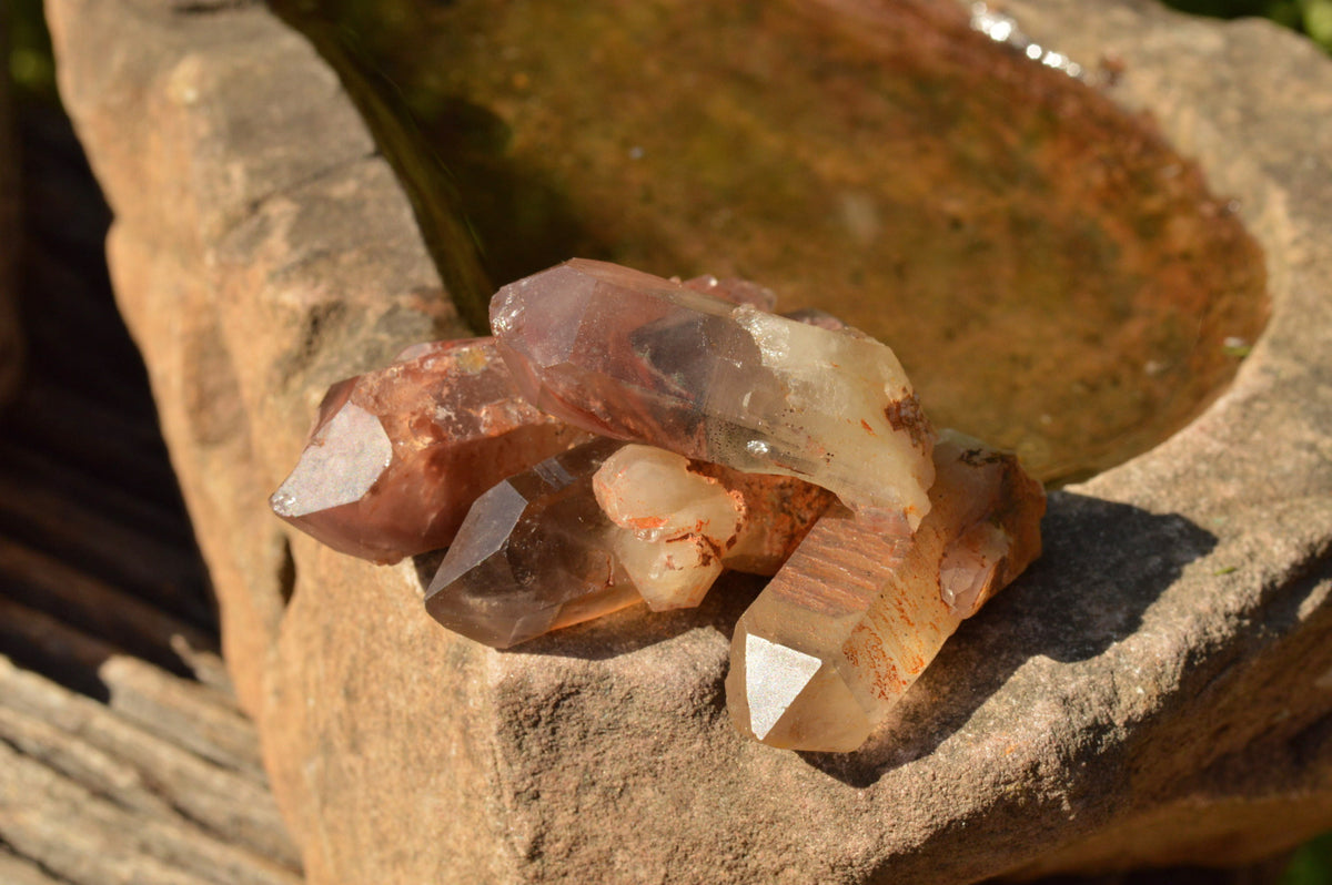 Natural Red Hematoid Phantom Quartz Crystals x 35 From Karoi, Zimbabwe - TopRock
