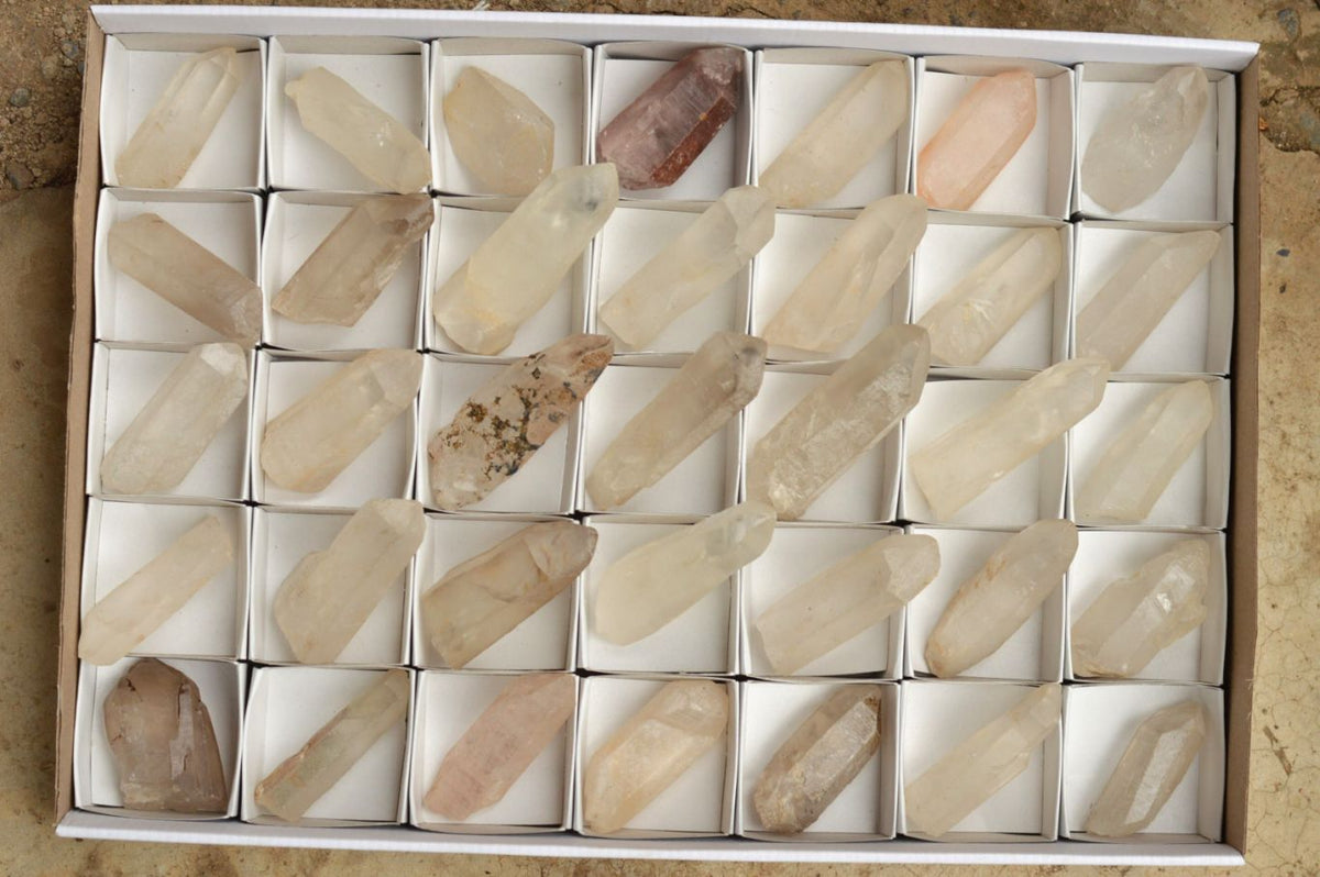 Natural Single Clear Quartz Crystals x 35 From Madagascar - TopRock