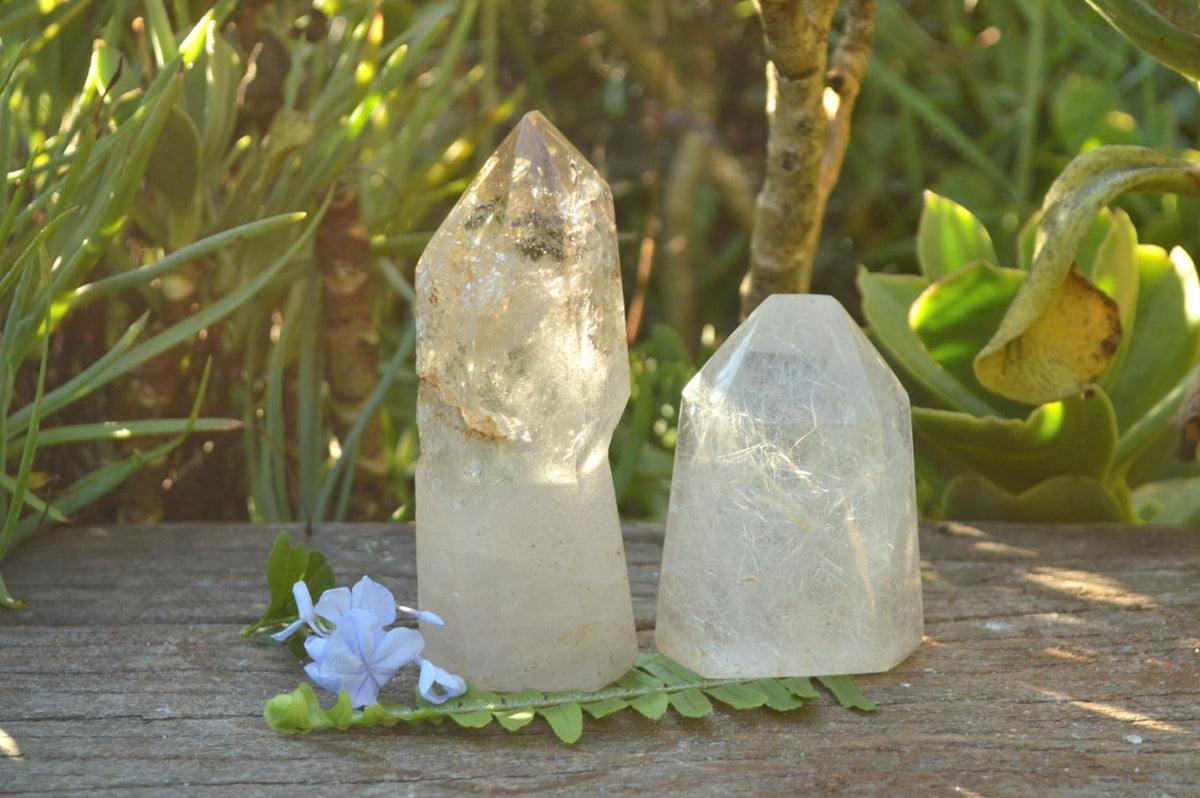 Polished Stunning Pair Of Window Quartz Crystals x 2 From Madagascar - TopRock