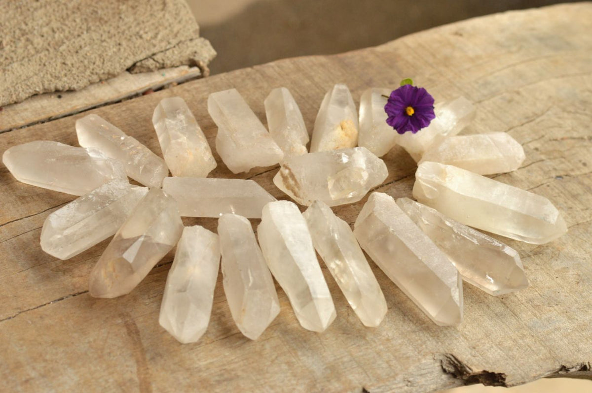 Natural Single Clear Quartz Crystals x 35 From Madagascar - TopRock