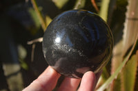 Polished Black Basalt Spheres x 2 From Madagascar - Toprock Gemstones and Minerals