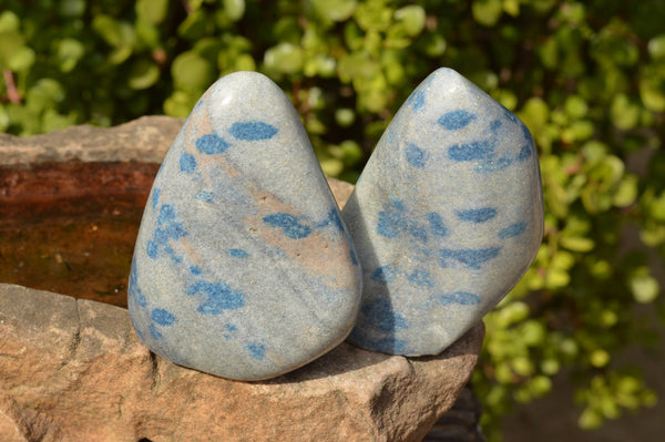 Polished Blue Spotted Spinel Quartz Standing Free Forms  x 3 From Madagascar - TopRock