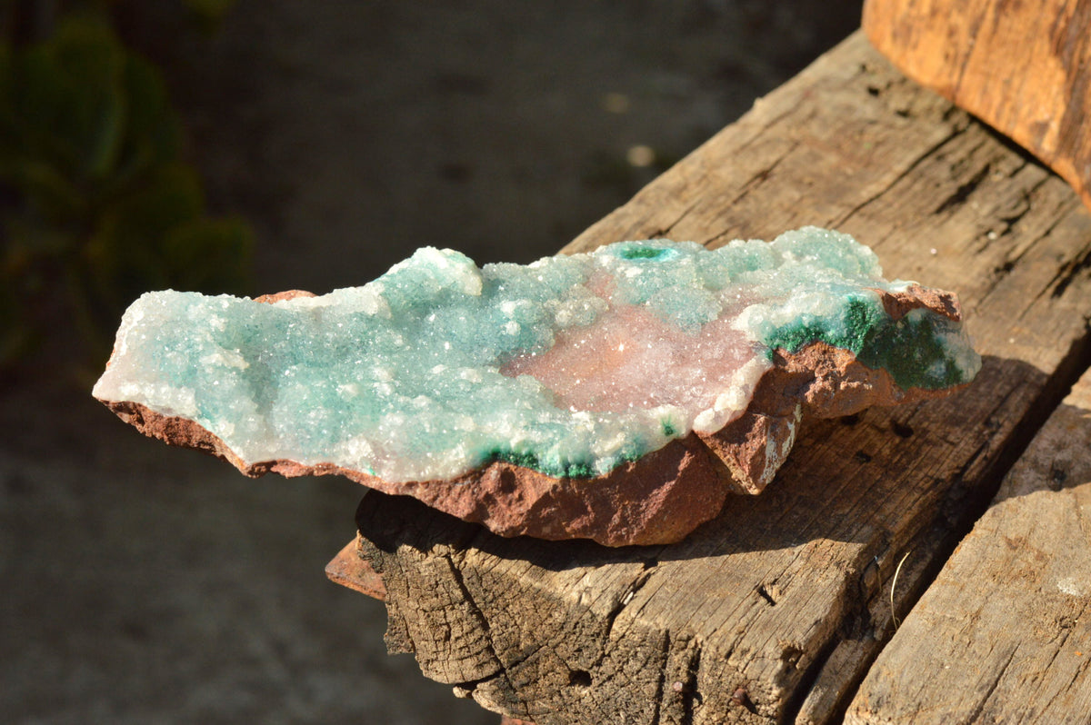 Natural Drusy Coated Chrysocolla Dolomite Specimens x 2 From Lupoto Mine, Congo - TopRock