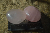 Polished Gemmy Pink Rose Quartz Palm Stones  x 12 From Madagascar - Toprock Gemstones and Minerals