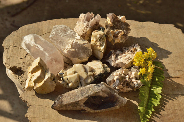 Natural Smokey Quartz & Aegirine Crystals x 14 From Zomba Mountain, Malawi - TopRock