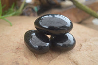 Polished Schorl Black Tourmaline Palm Stones  x 12 From Madagascar - Toprock Gemstones and Minerals