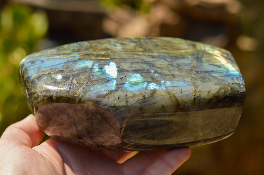 Polished Blue & Gold Labradorite Standing Free Form x 1 From Tulear, Madagascar - TopRock