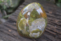 Polished Green Opal Standing Free Forms  x 2 From Antsirabe, Madagascar - Toprock Gemstones and Minerals