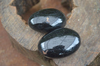Polished Schorl Black Tourmaline Palm Stones  x 12 From Madagascar - Toprock Gemstones and Minerals