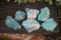 Natural Rough Blue Shattuckite Specimens  x 6 From Kaokoveld, Namibia - Toprock Gemstones and Minerals