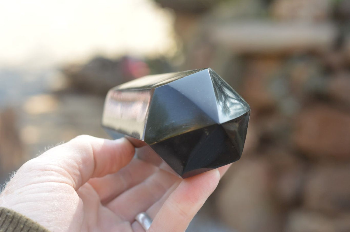 Polished Double Terminated Black Basalt Points x 3 From Madagascar - TopRock
