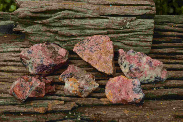 Natural Cobbed Red Rhodonite Pieces x 12 From Rushinga, Zimbabwe - TopRock