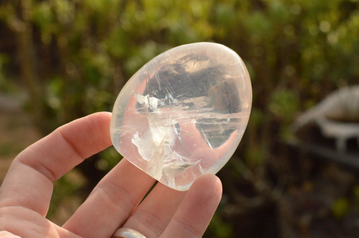 Polished Small Optic Girasol Pearl Quartz Standing Free Forms x 6 From Madagascar - TopRock