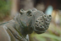 Polished Green Verdite Hippo Carvings  x 2 From Zimbabwe - TopRock