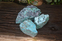 Natural Drusy Coated Chrysocolla Dolomite Specimens x 3 From Laputa Mine, Congo - Toprock Gemstones and Minerals