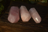 Polished Gemmy Double Terminated Rose Quartz Points x 4 From Ambatondrazaka, Madagascar - Toprock Gemstones and Minerals