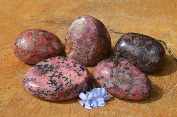 Polished Pink Rhodonite With Black Chromite Free Forms x 6 From Zimbabwe - TopRock