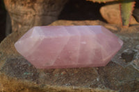Polished Gemmy Double Terminated Rose Quartz Points x 4 From Ambatondrazaka, Madagascar - Toprock Gemstones and Minerals