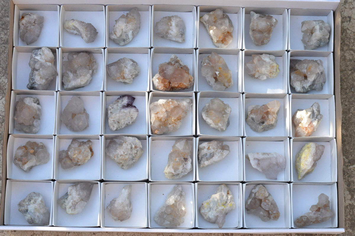 Natural Small Spirit Quartz Clusters x 35 From Southern Africa - TopRock