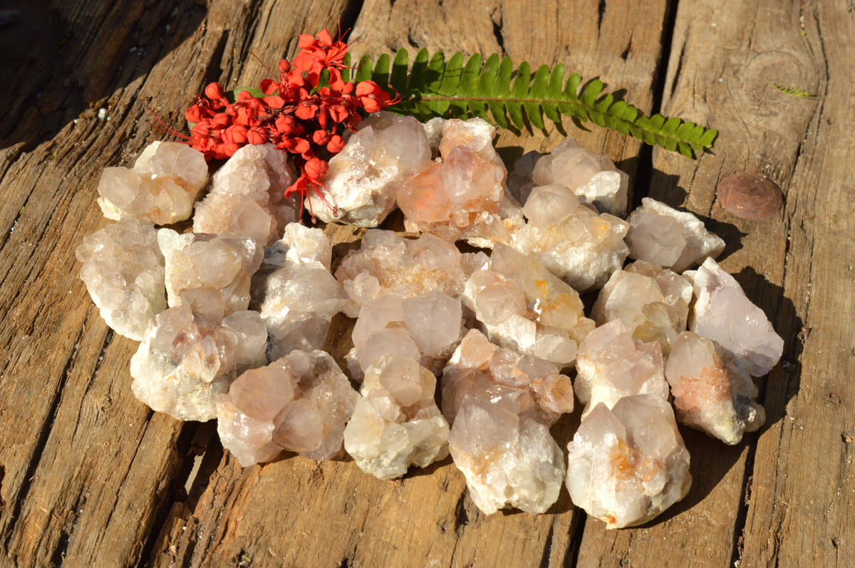 Natural Small Spirit Quartz Clusters x 35 From Southern Africa - TopRock