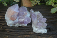 Natural Jacaranda Amethyst Clusters  x 2 From Zambia - Toprock Gemstones and Minerals