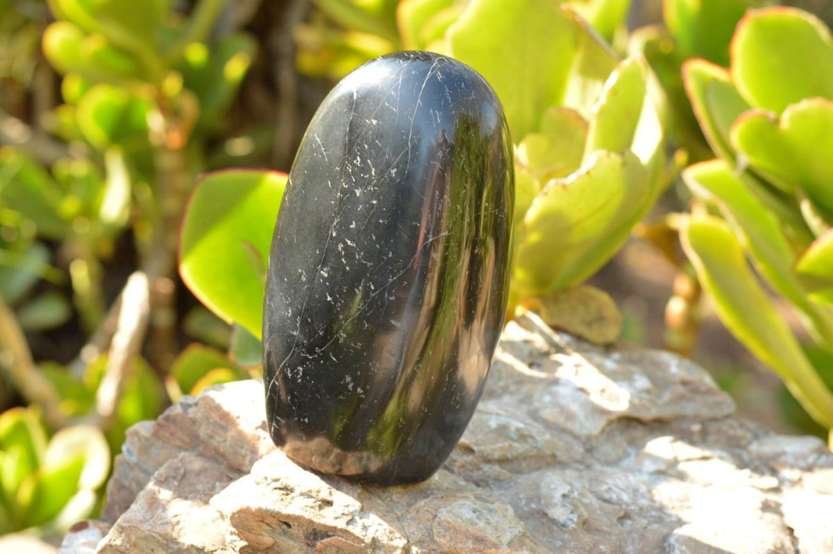 Polished Black Schorl Tourmaline Standing Free Form x 1 From Madagascar - TopRock