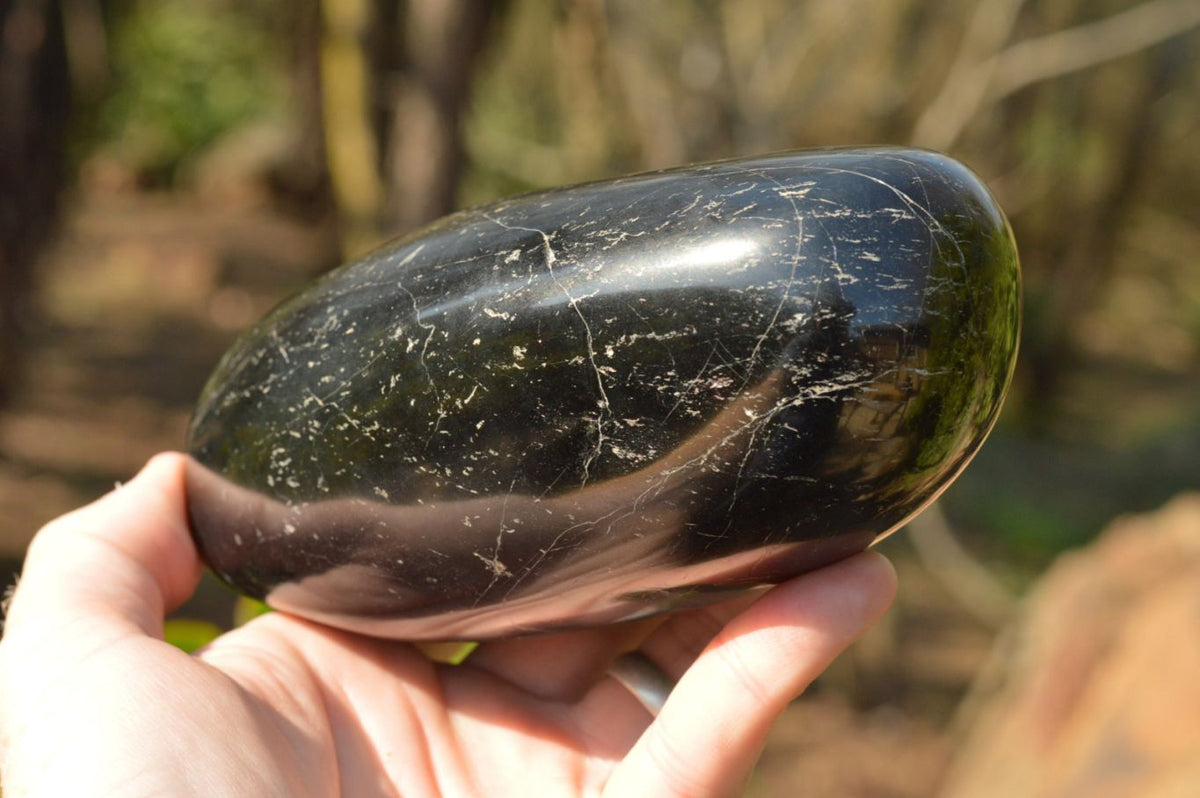 Polished Black Schorl Tourmaline Standing Free Form x 1 From Madagascar - TopRock