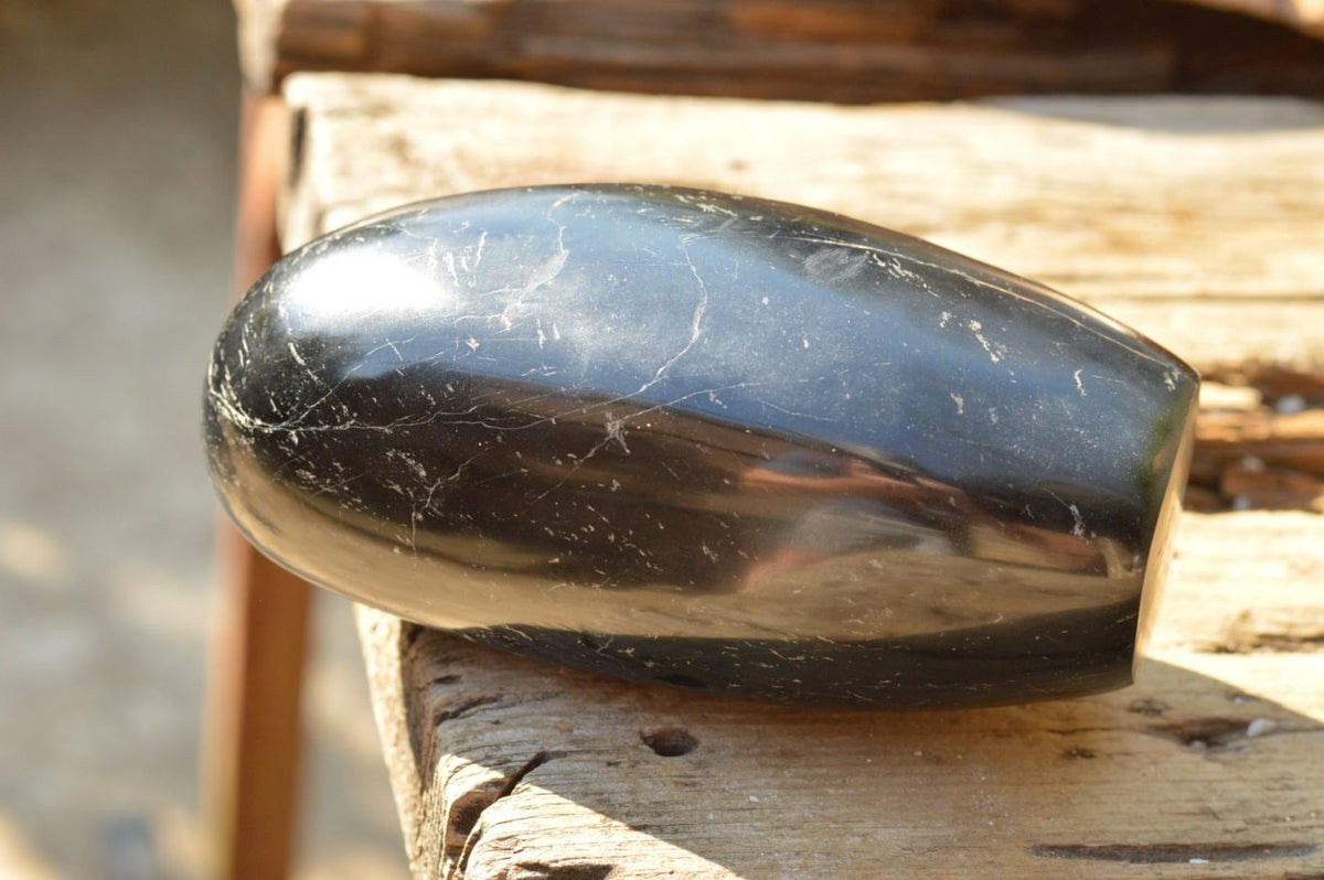 Polished Black Schorl Tourmaline Standing Free Form x 1 From Madagascar - TopRock