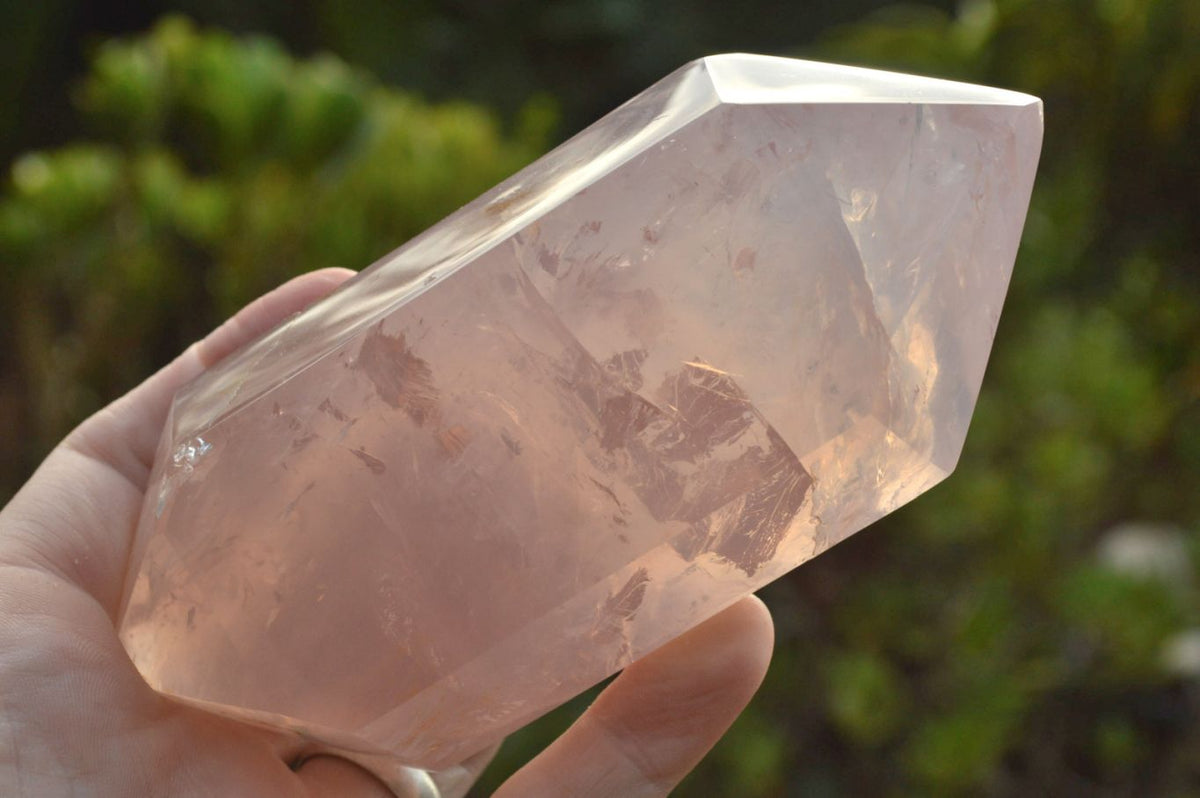Polished Double Terminated Gemmy Rose Quartz Points x 3 From Madagascar - TopRock