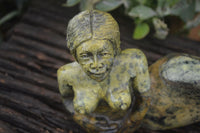 Polished Leopard Stone & White Marble Mermaid Sculptures  x 2 From Zimbabwe - Toprock Gemstones and Minerals